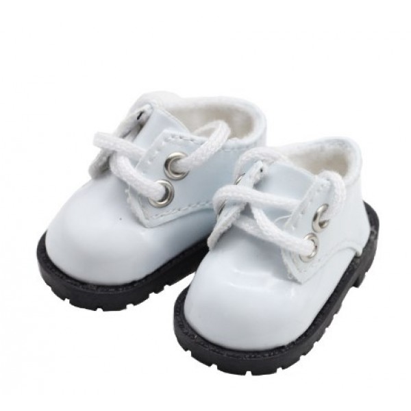 Обувь для куклы "Кожаные ботинки", цвет: белый лаковый, длина 5 см 